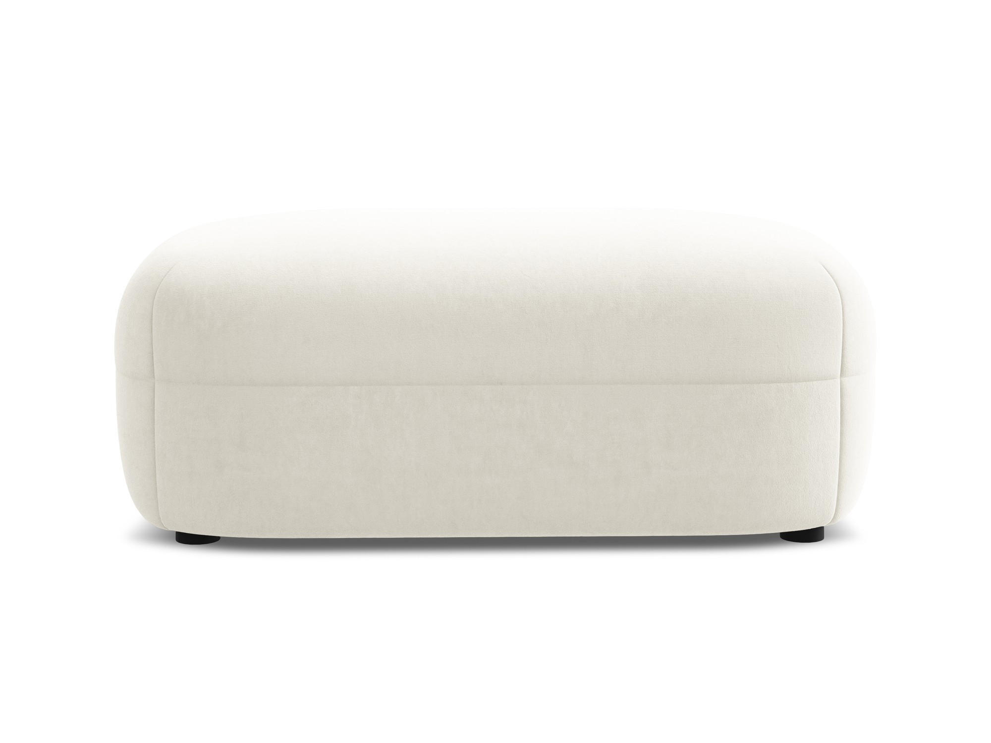 POUF Samt Stoff Beige - Beige/Creme, Kunststoff/Textil (92/40/48cm) - Makamii