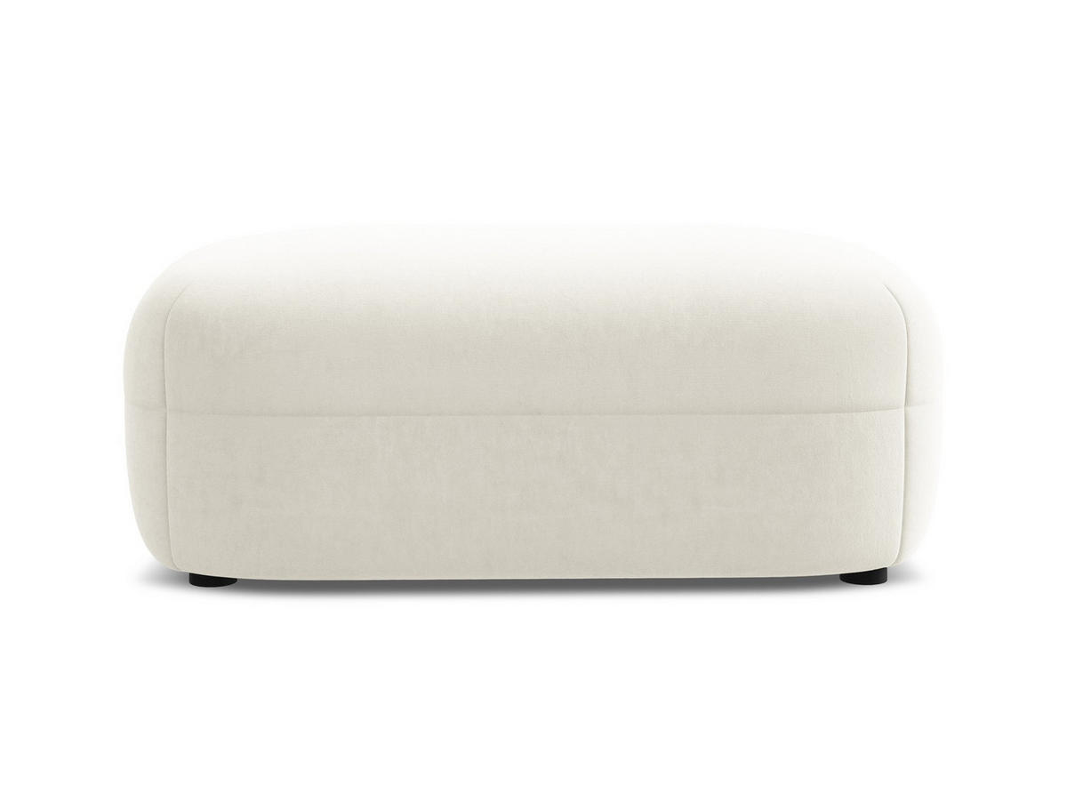 POUF Samt Stoff Beige - Beige/Creme, Kunststoff/Textil (92/40/48cm) - Makamii