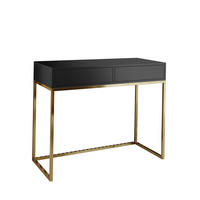 SCHMINKTISCH Cubic 100 Schwarz, mit Goldgestell - Goldfarben/Schwarz, Holzwerkstoff/Metall (35/100/80cm) - Bettso