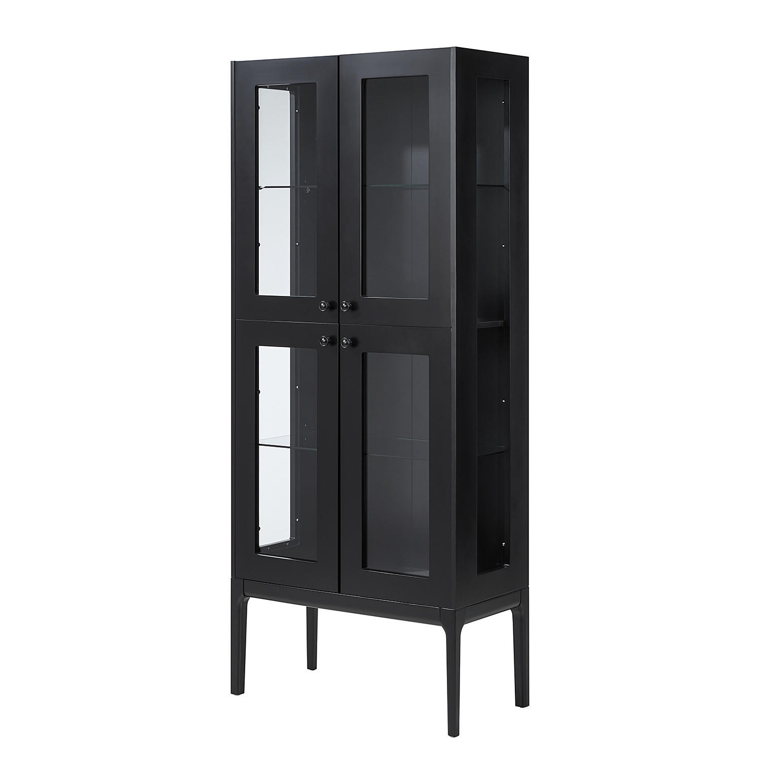 VITRINENSCHRANK - Holzwerkstoff / Glas - Schwarz/Weiß, Holz/Holzwerkstoff (80/190/40cm) - home24