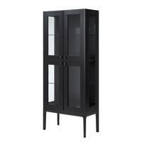 VITRINENSCHRANK - Holzwerkstoff / Glas - Schwarz/Weiß, Holz/Holzwerkstoff (80/190/40cm) - home24