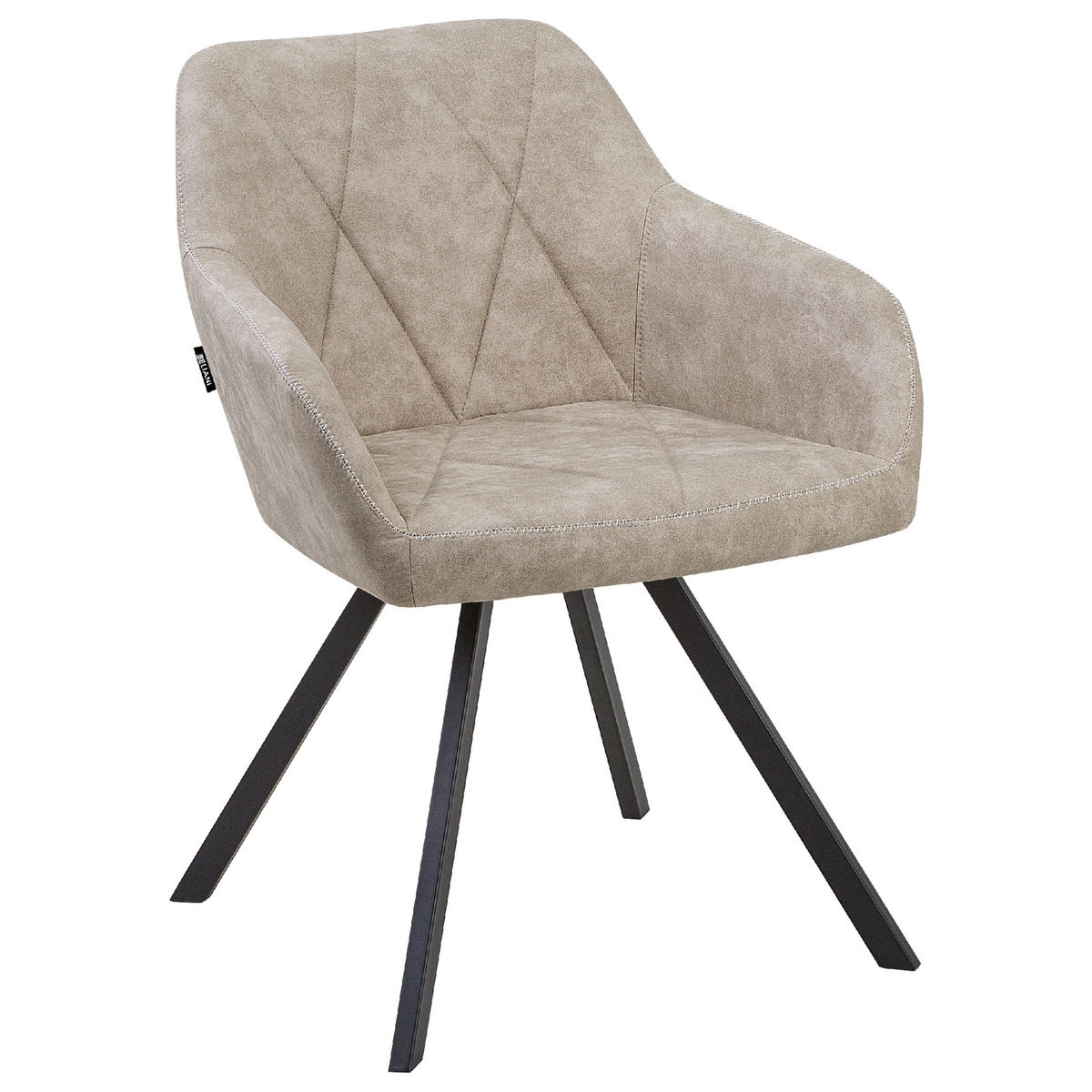 ESSZIMMERSTUHL 2er-Set Polsterbezug Beige Monee - Beige, Textil/Metall (48/78/50cm) - Beliani