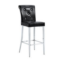 BARHOCKER DE-36799 2er-Set mit Krokodil-Leder-Optik Schwarz - Schwarz, Metall (43.2/114.3/54cm) - ComfortXL