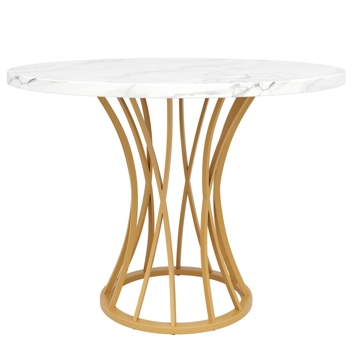 RUNDER ESSTISCH Gold-coloured 80/80/76 cm - Goldfarben, Holz (80/80/76cm) - Urban Meuble