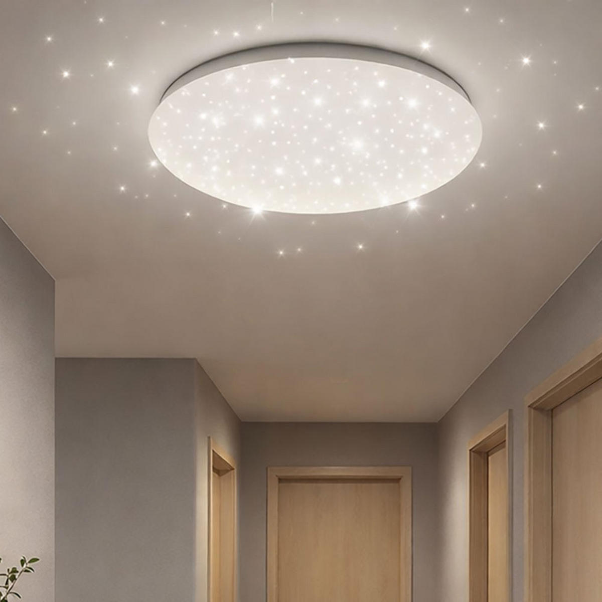 LED DECKENLEUCHTE Metall Weiß Sternenhimmel Effekt - Weiß, Metall (29/9.2/9.5cm)