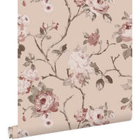 TAPETE Blumenmuster 53 cm x 10.05 m - Pink, Papier (53/1000cm) - ESTAhome