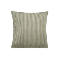 KISSENHÜLLE HYggelig No.2 Block Cord-Samt taupe-grau 50/50 cm - Greige, Textil (50/50cm) - beties Heimtextil