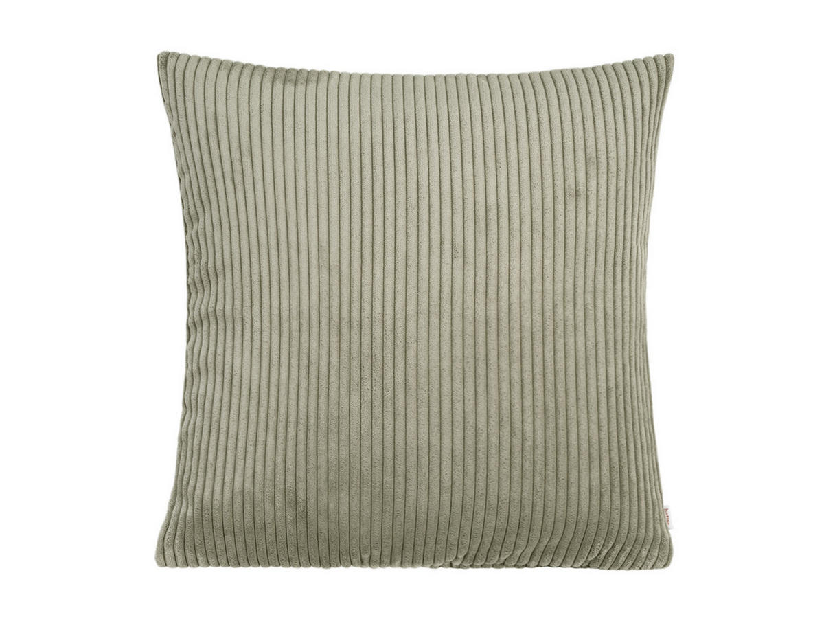 KISSENHÜLLE HYggelig No.2 Block Cord-Samt taupe-grau 50/50 cm - Greige, Textil (50/50cm) - beties Heimtextil