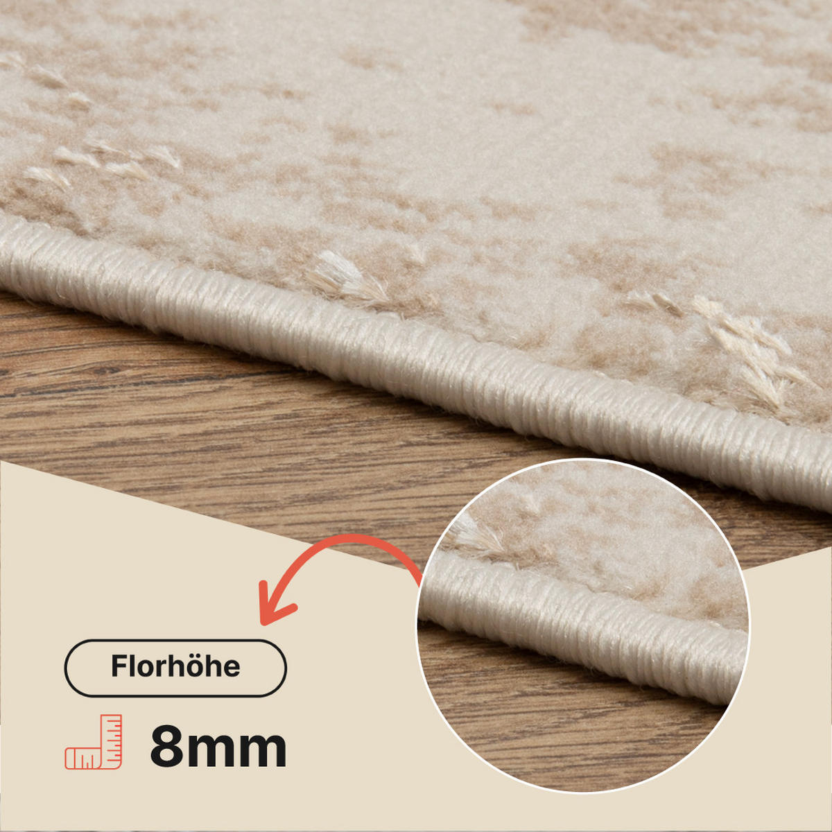 TEPPICH CRYSTAL Creme Beige 200/300 cm - Beige/Creme, Textil (200/300cm) - Tapiso