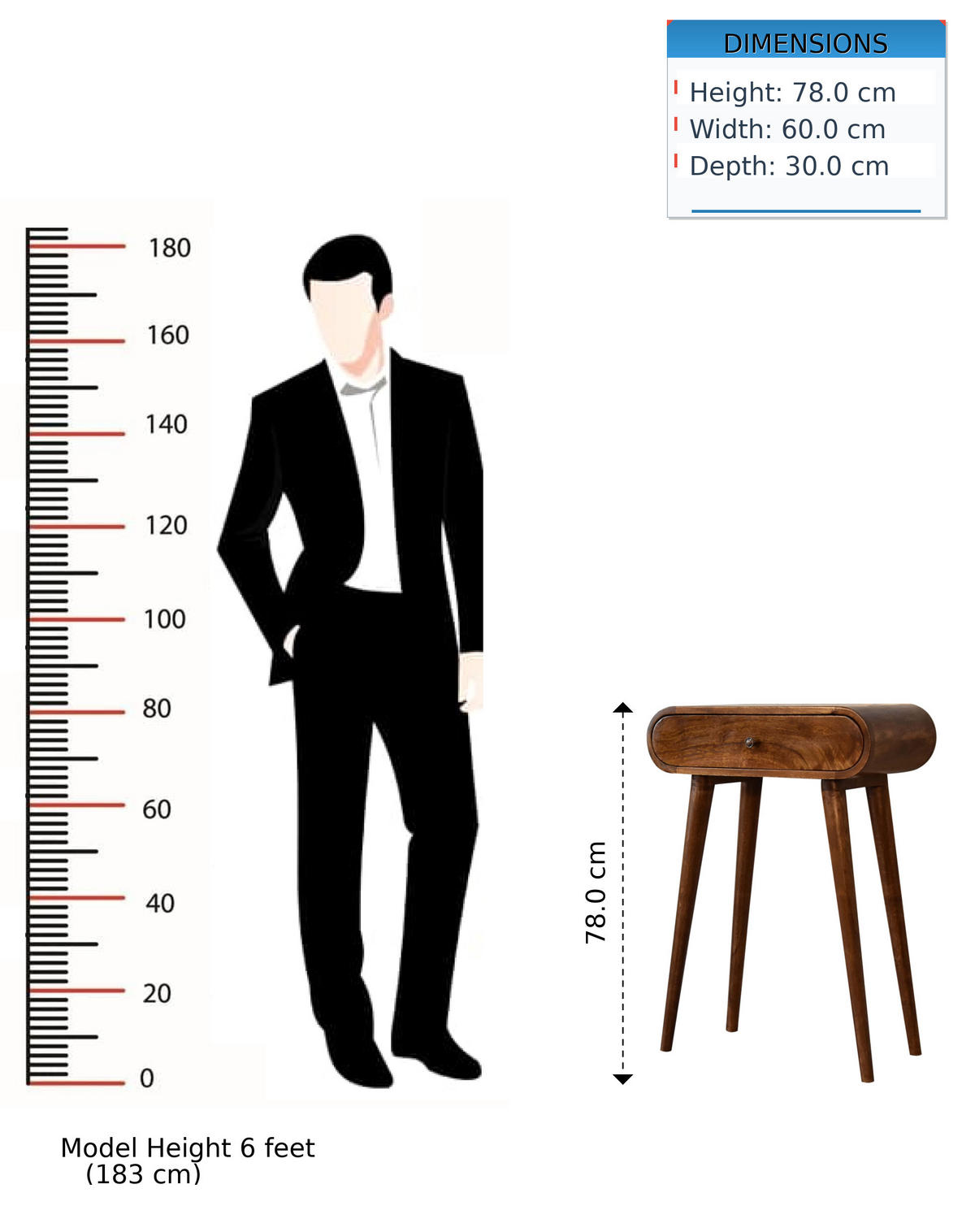 KONSOLENTISCH mini im Kastanienholz-Finish, 1 Schublade, Nordische Beine, Braun - Kastanienfarben/Messingfarben, Holz/Metall (30/60/78cm) - Artisan Furniture