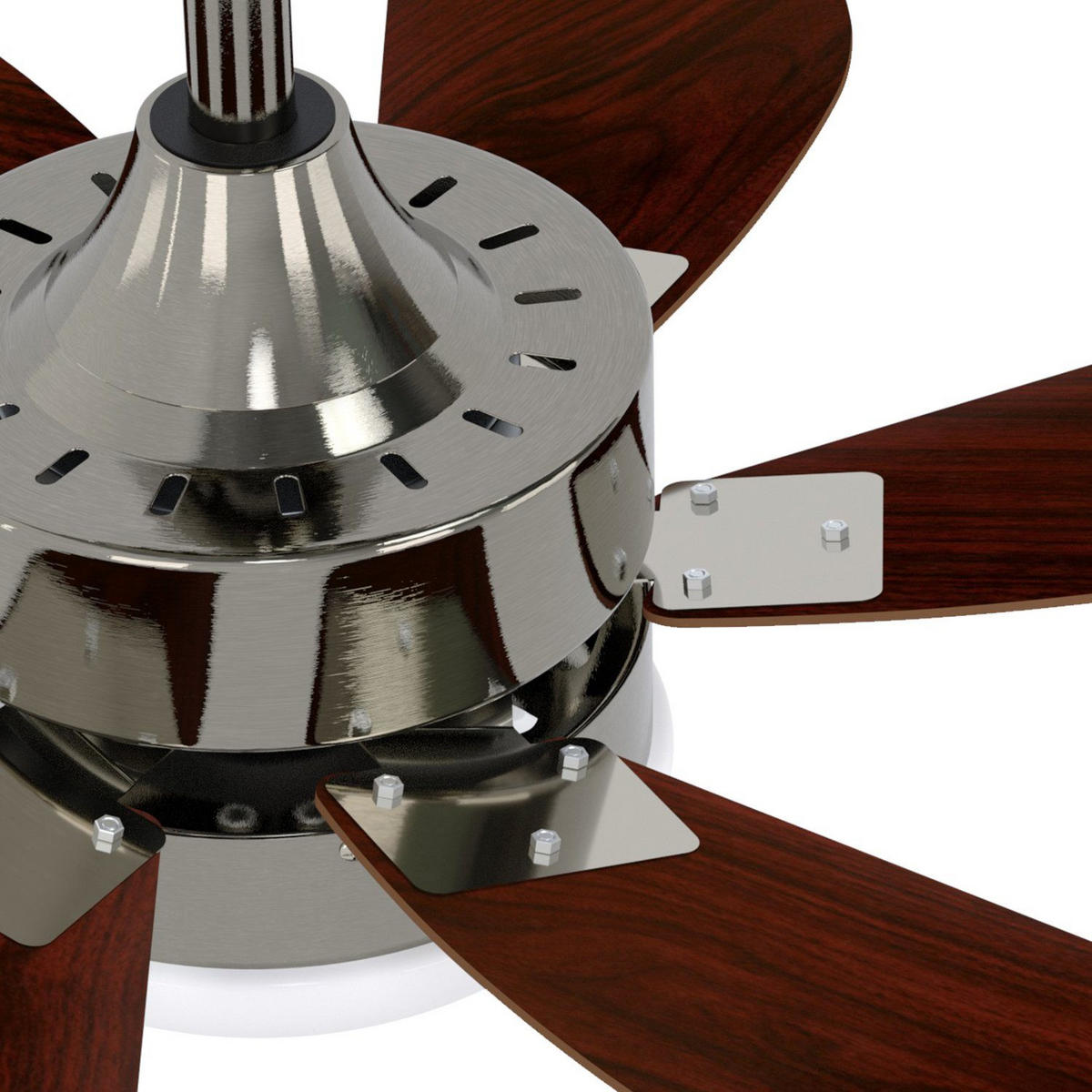 DECKENVENTILATOR Vespryn 75/75/42.5 cm - Chromfarben, Kunststoff/Metall (75/75/42.5cm) - ZMH