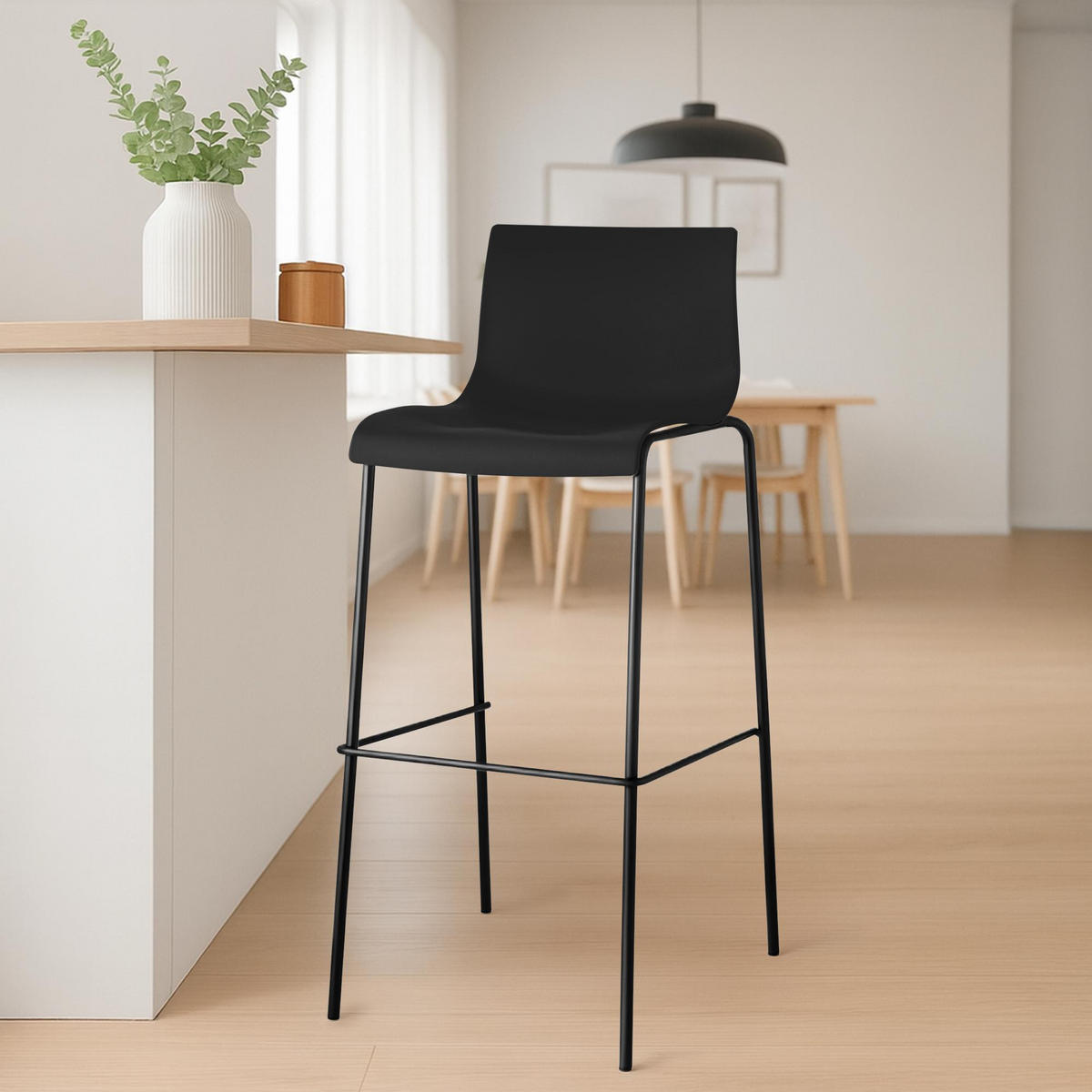 BARHOCKER Kunststoff Schwarz - Schwarz, Kunststoff/Metall (43/100/48cm) - CLP