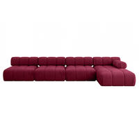 ECKSOFA modulares Sofa Razon-L3 - 380x160x70 cm Bordeauxrot Velours - Bordeaux, Holzwerkstoff/Textil (380/160cm) - ALTDECOR