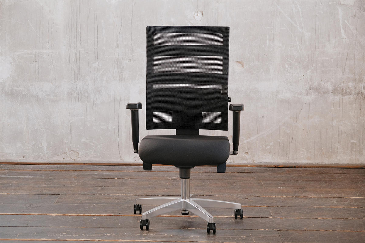 SCHREIBTISCHSTUHL TORO Schwarz Kunststoff - Silberfarben/Schwarz, Kunststoff (64/96/64cm) - KAWOLA