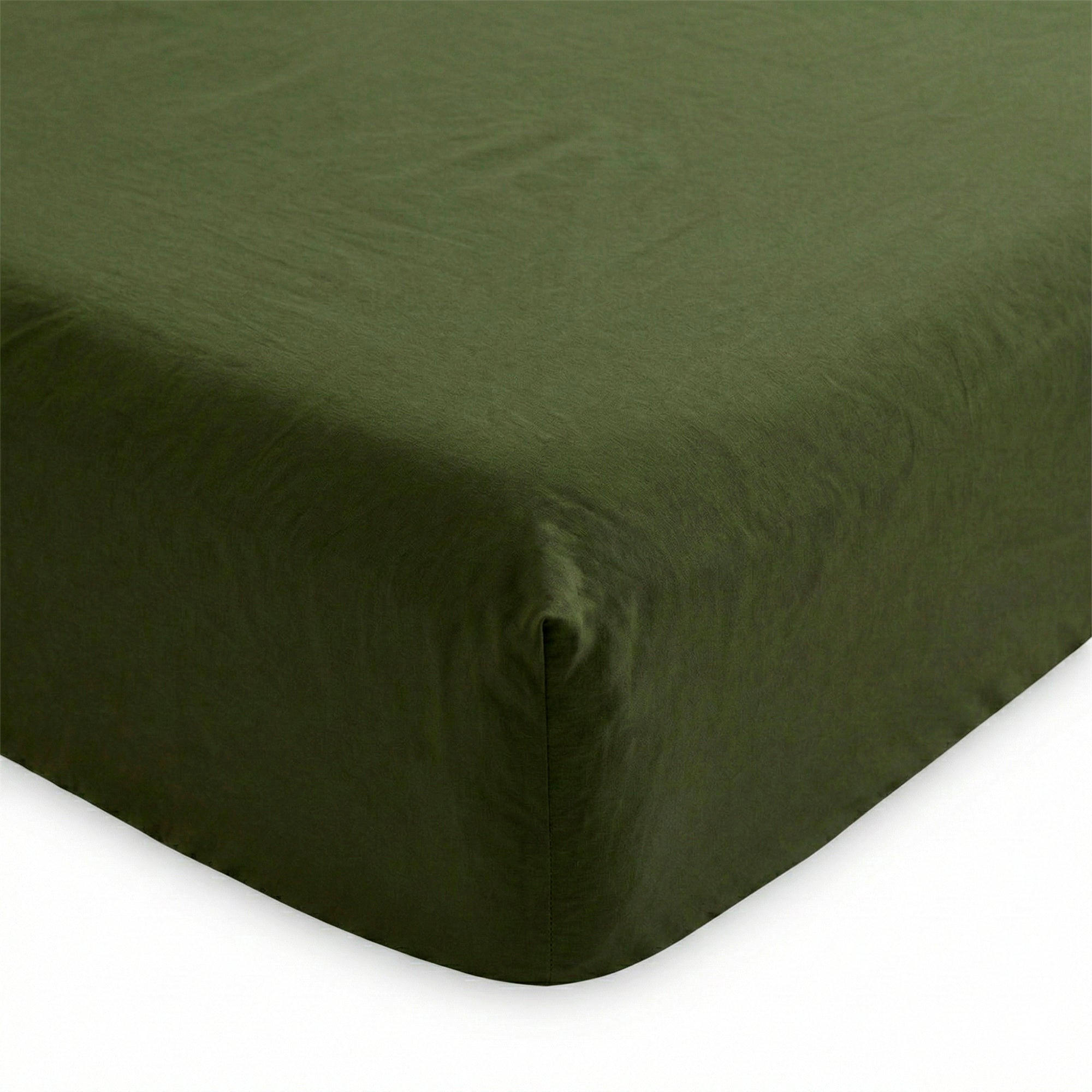 SPANNBETTLAKEN Basic Olivgrün 140x200x32 cm (Bett 135/140) - Olivgrün, Textil (140/200cm) - Happy Friday