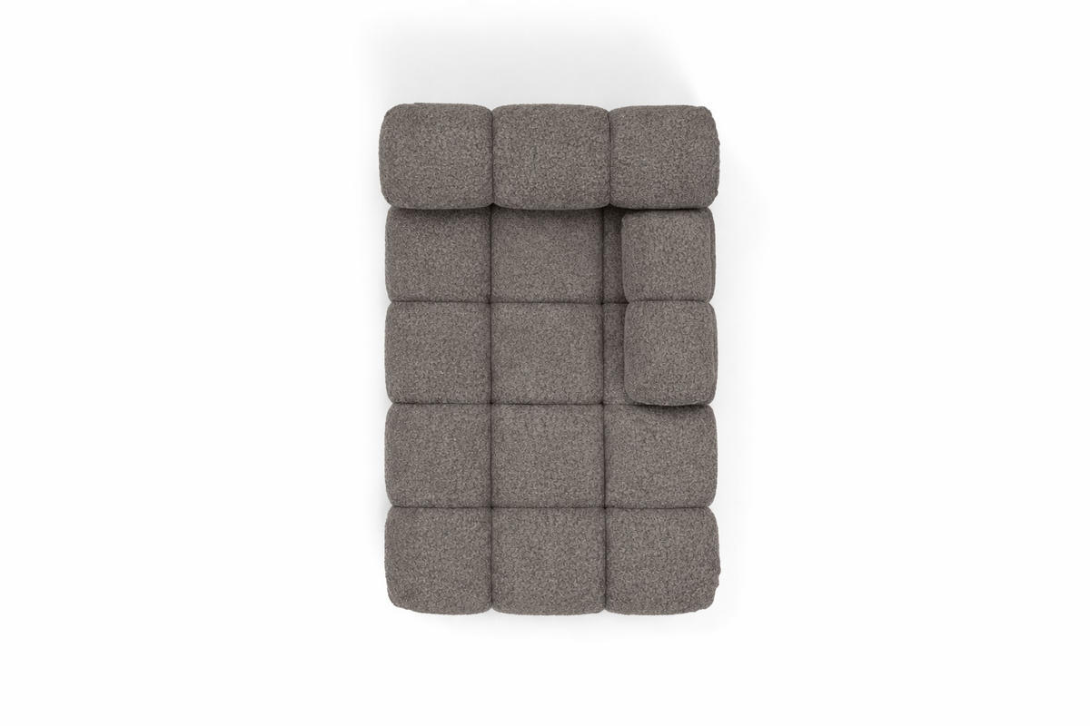 CHAISELONGUE Modular, Bouclé-Stoff Abriamo, Braun, Rechts, Selia - Beige/Braun, Holz (95/70/160cm) - Kaiser Möbel