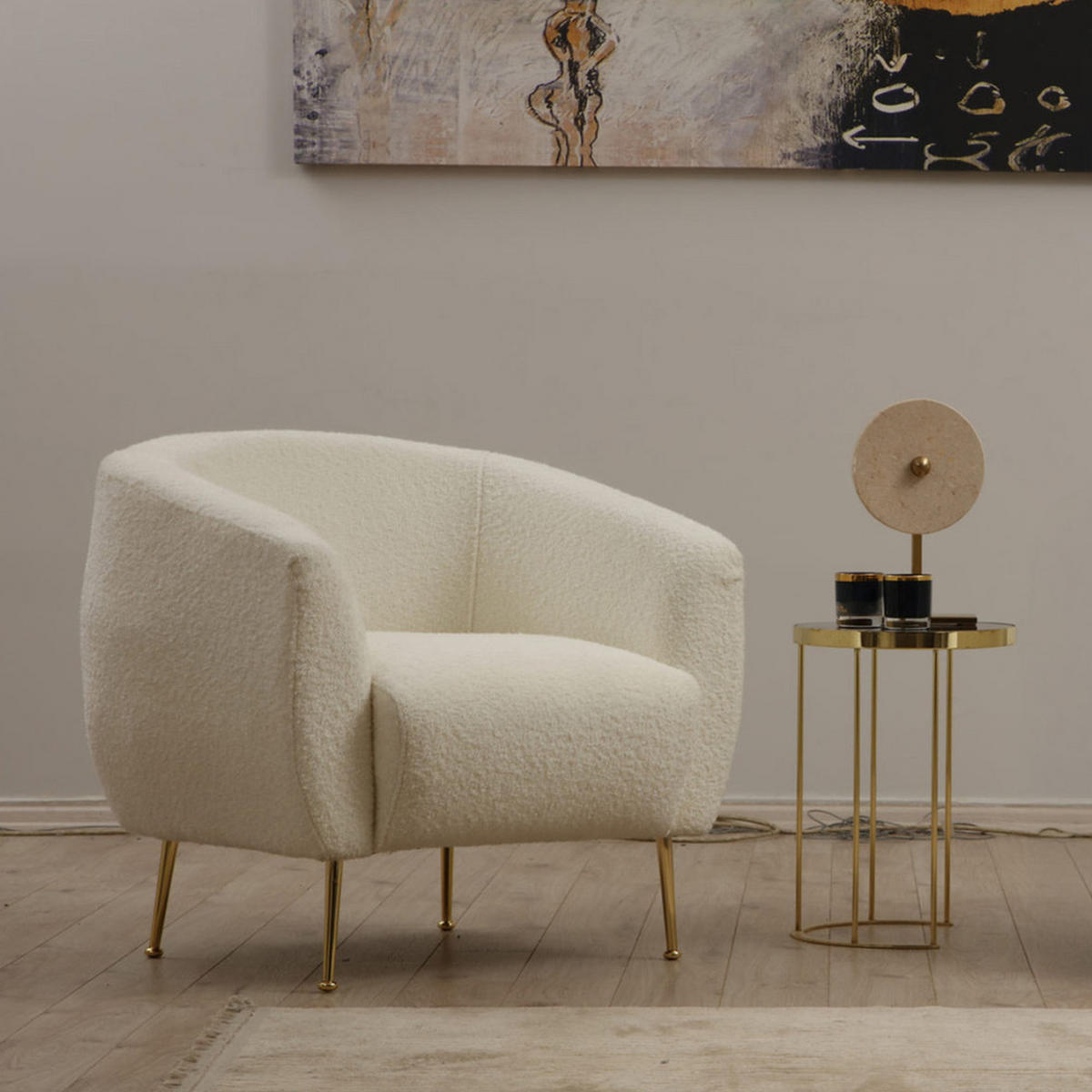 SESSEL Garcia Beige - Beige, Holz (82/82/70cm) - Concept Usine