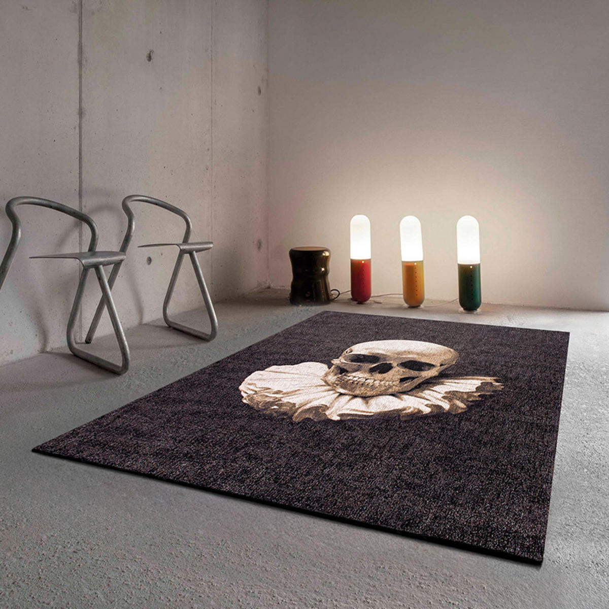 TEPIH Funny Bones Pop Momento Mori 100/140 cm - crna, tekstil/prirodni materijali (100/140cm) - Louis De Poortere
