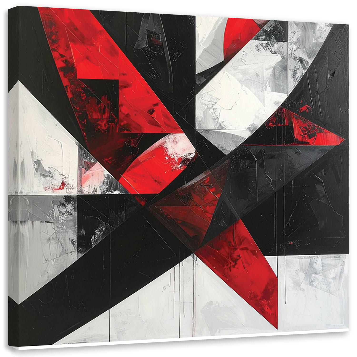 LEINWANDBILD 3D und geometrisch 60x60cm - Rot, Textil (60/60cm) - Feeby