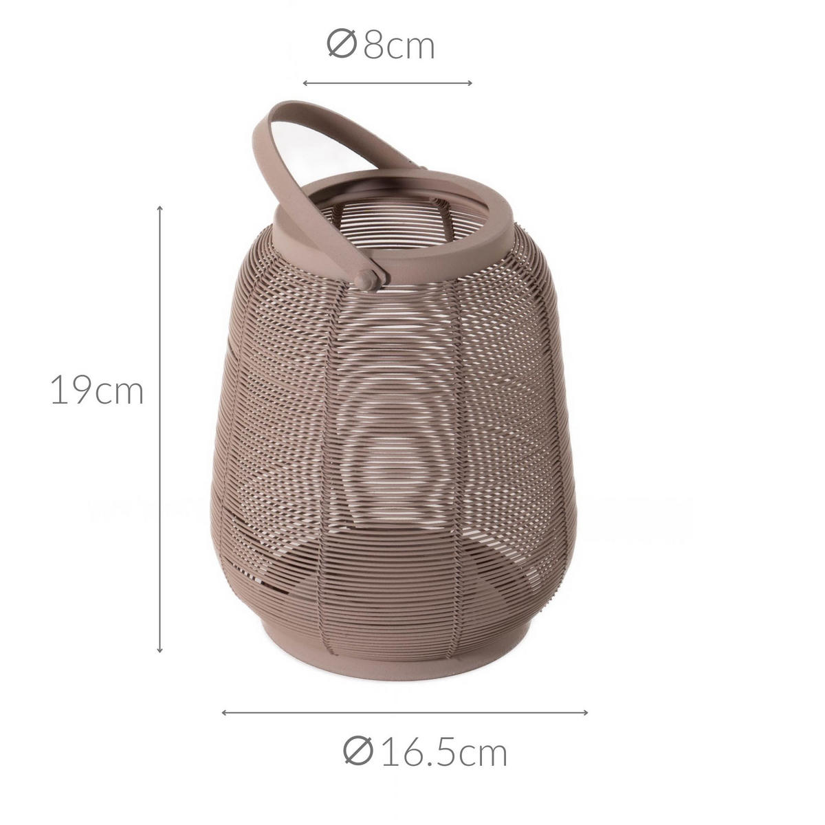 METALLLATERNE mit Griff 16/19 cm - Beige, Kunststoff (16.5/19/16.5cm) - Home Styling Collection