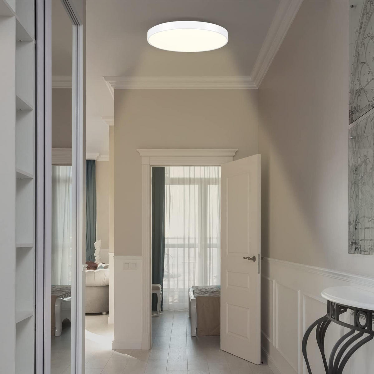 DECKENLEUCHTE Cassiopeia 21/21/5.7 cm - Weiß, Kunststoff (21/21/5.7cm) - ZMH