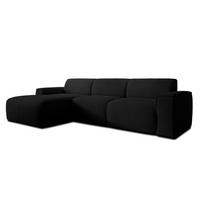 ECKSOFA L Form Didim mini Schwarz 310/165/78 cm – stilvolle kleine Eckcouch L - Schwarz, Kunststoff/Textil (165/310cm) - AX Living