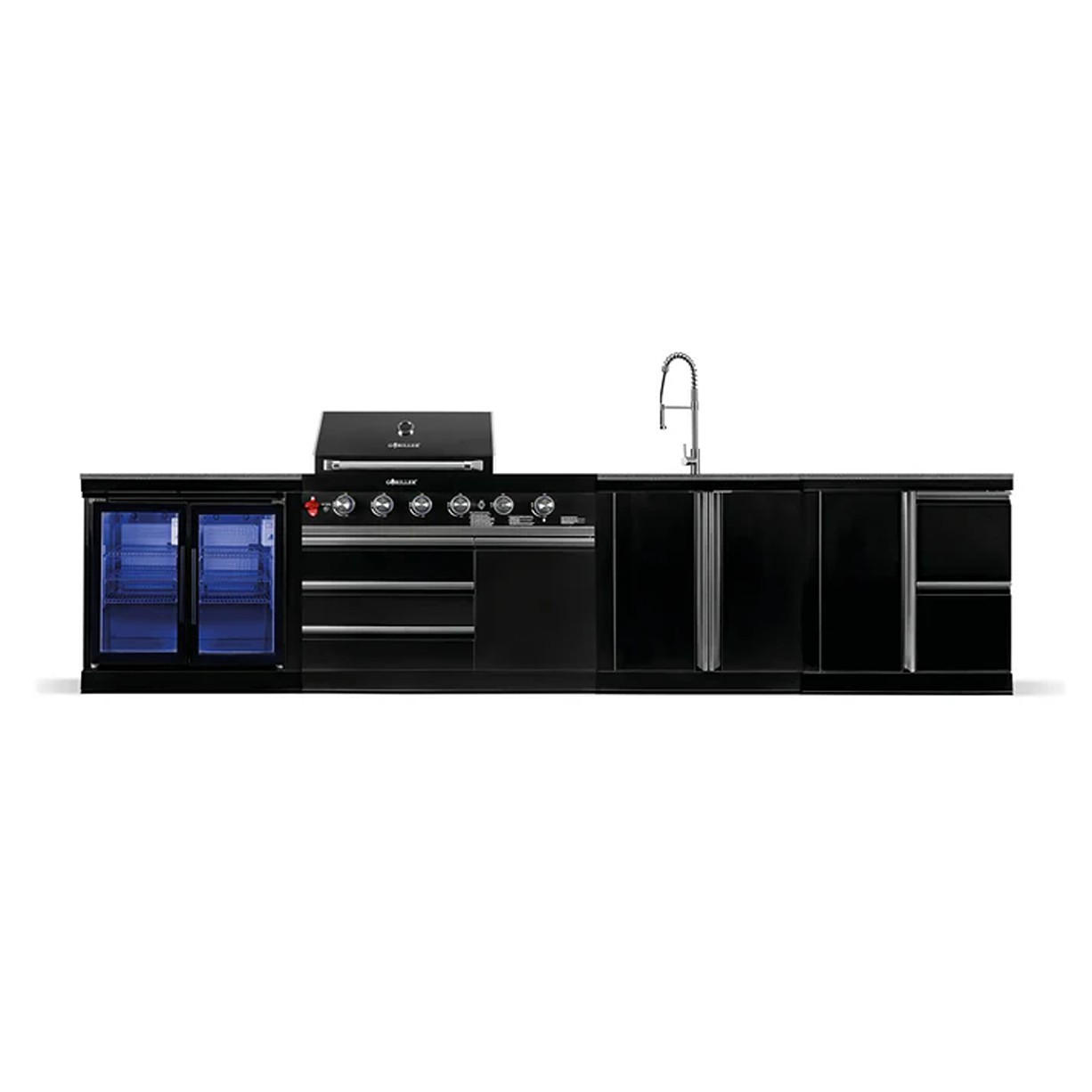 Goriller Bb-L1 Schwarz Hochglanz 383x90x58 cm