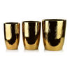 BLUMENTOPF Neva 3er Set Gold 37/37/47 cm Keramik - Goldfarben, Keramik (37/47/37cm) - Mondex