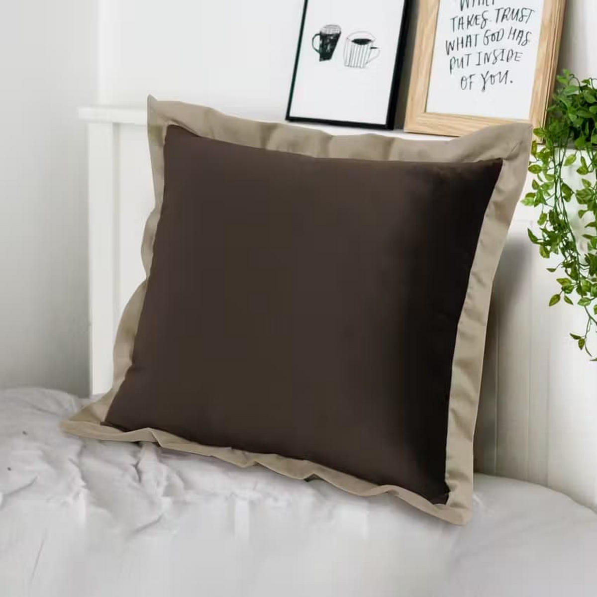 KISSENBEZUG Dekorativer Doppelseitiger 80*80cm - Braun, Textil (80/80cm) - Vercart