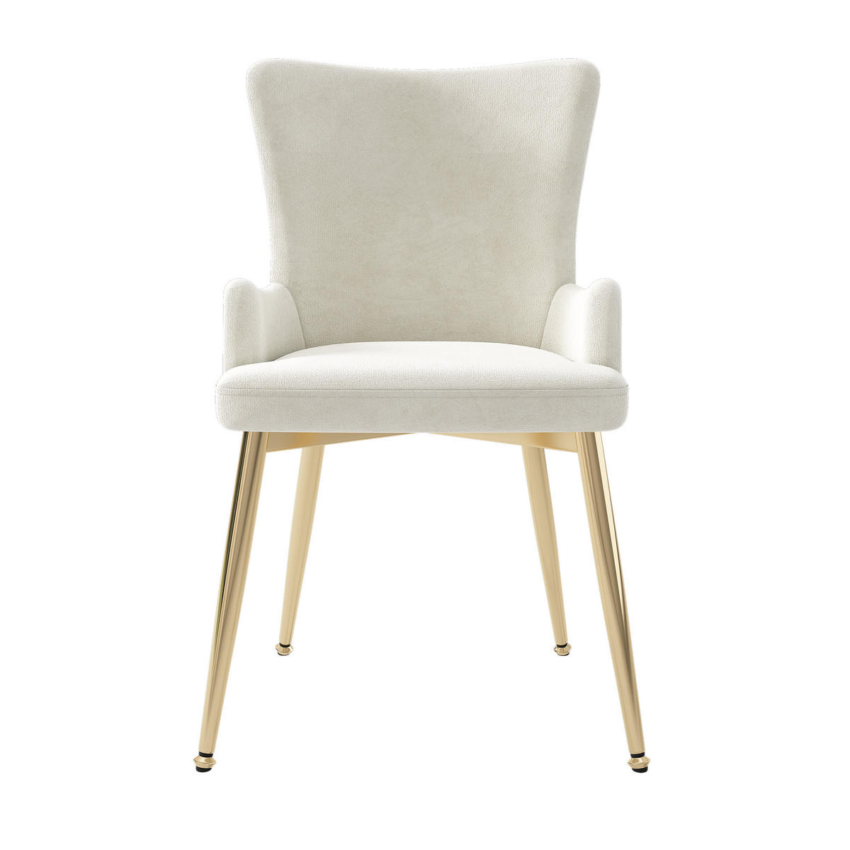 ESSTISCH SET mit 4 Stühlen, Weißer Marmoroptik und Goldene Beine - Beige, Holzwerkstoff/Textil (110/74.6/110cm) - Urban Meuble