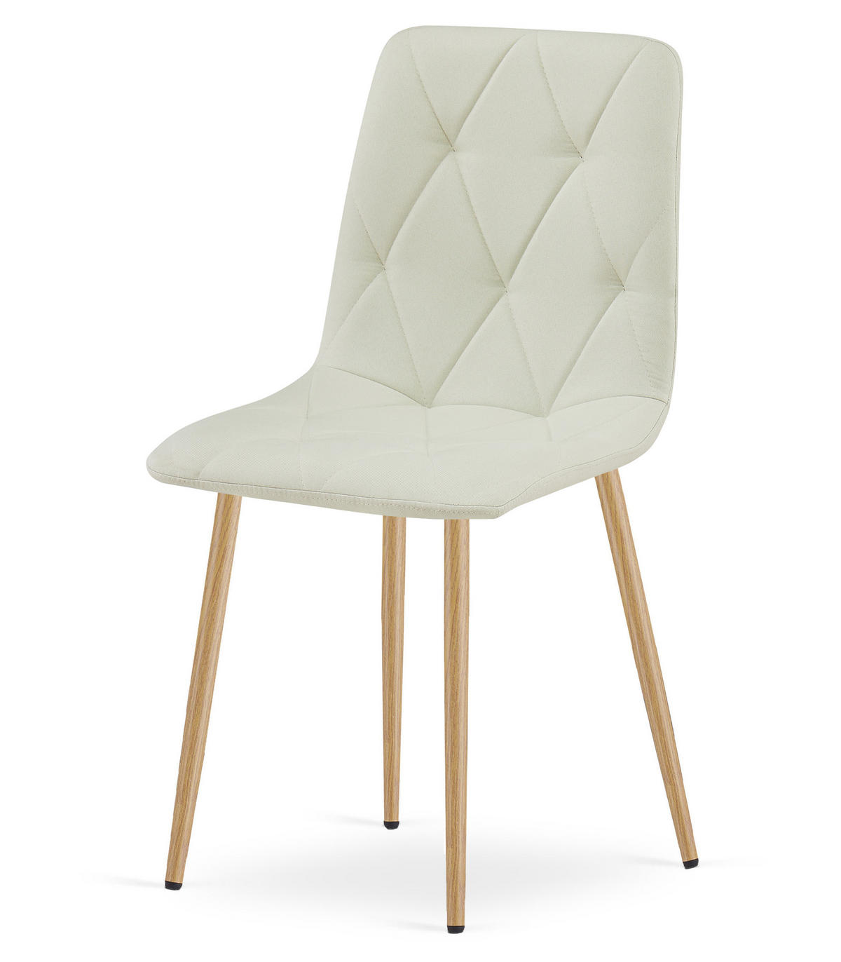 ESSZIMMERSTUHL TYRA beiger Sitz, Beine in Holzfarbe - Eichefarben/Beige, Textil (44.5/87/54.5cm) - Valora