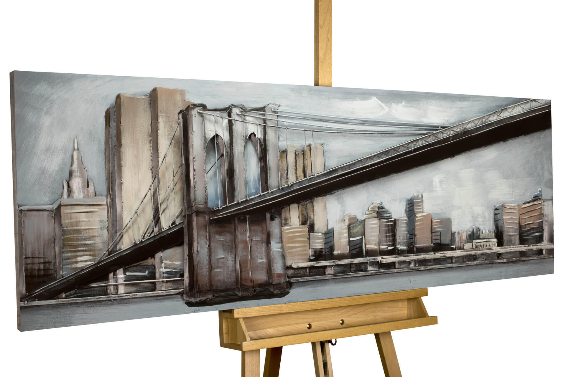 METALLBILD Blau 144/44 cm - Blau/Grau, Metall (9.6/44cm) - KUNSTLOFT