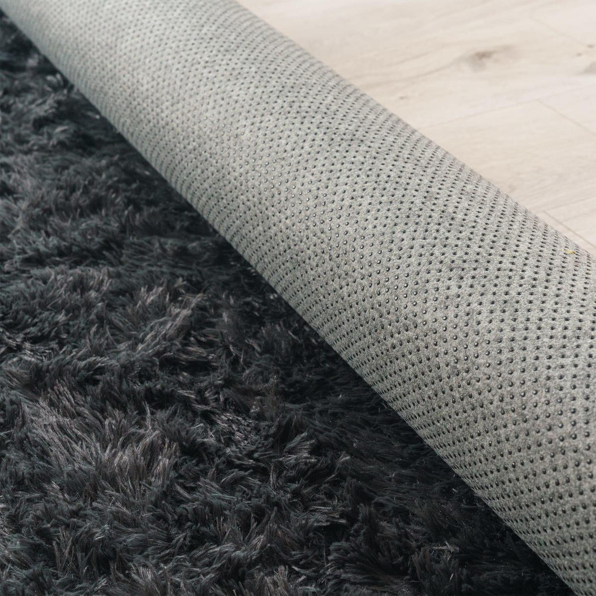 HOCHFLORTEPPICH 120/120 cm Silky 591 - Anthrazit, Kunststoff (120/120cm) - Paco Home