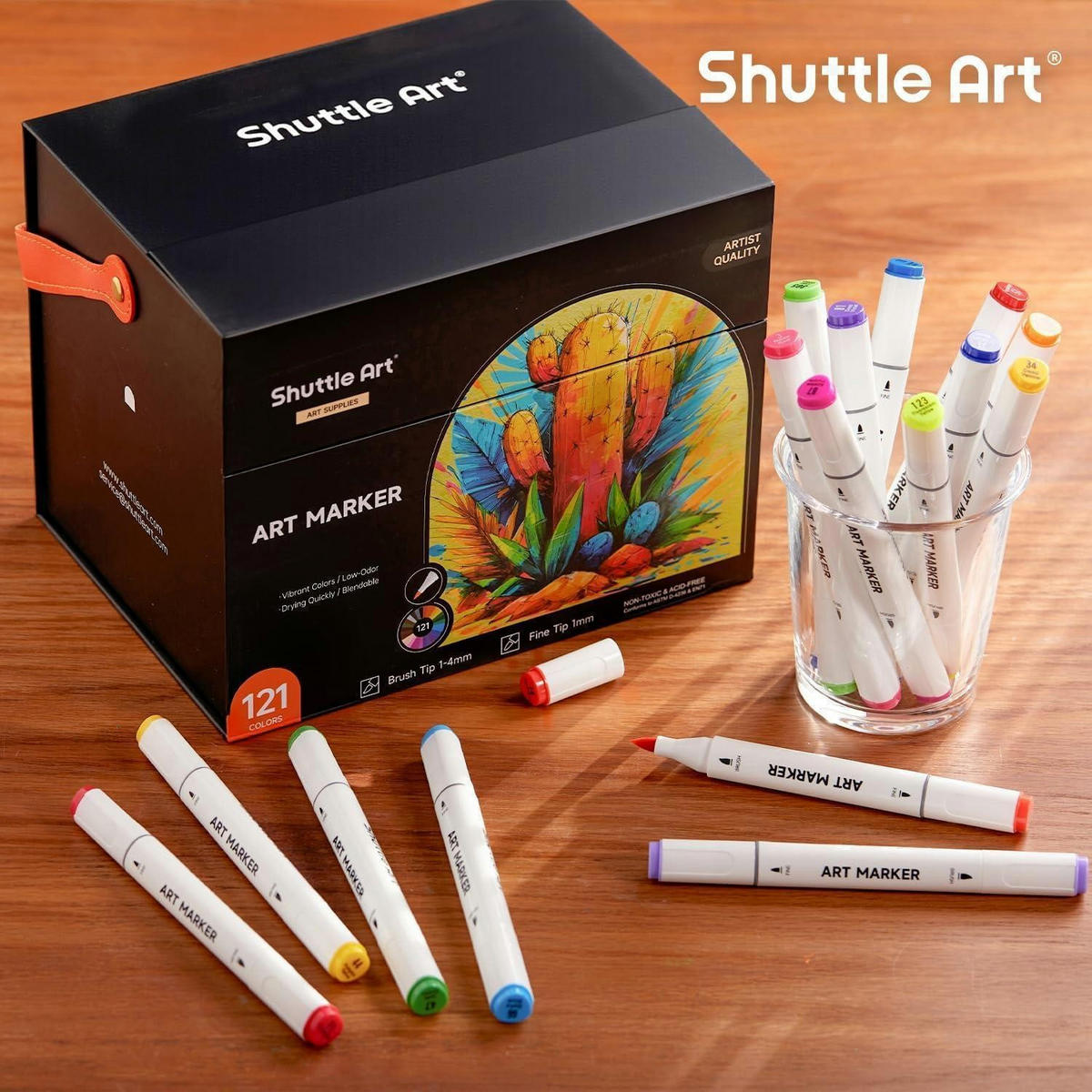 ALKOHOL Marker Set 121 Farben Doppelspitze - Multicolor, Kunststoff (15/10/15cm)