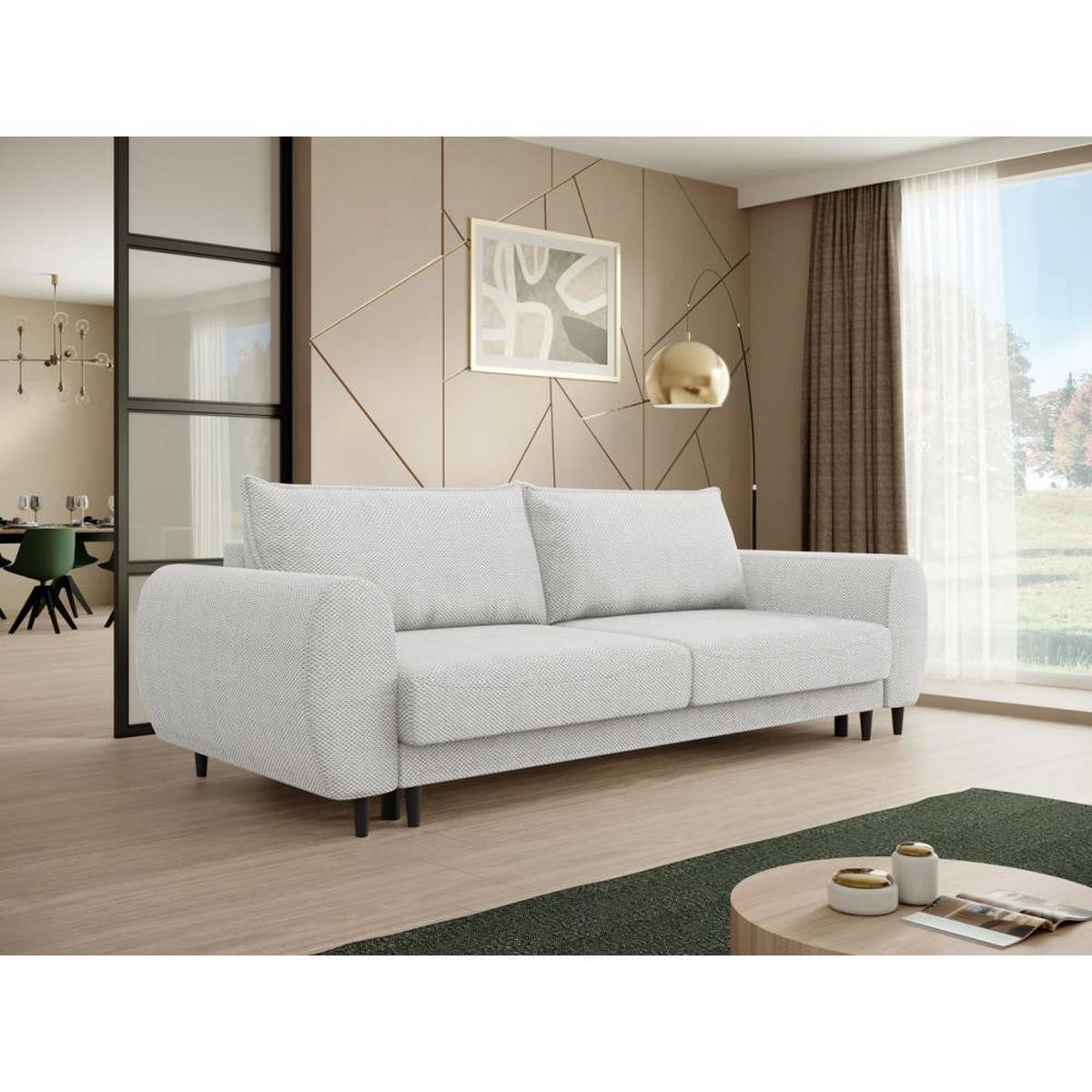 3-SITZER SCHLAFSOFA Cortez silber - Silberfarben/Schwarz, Textil (251/76/95cm) - Beautysofa
