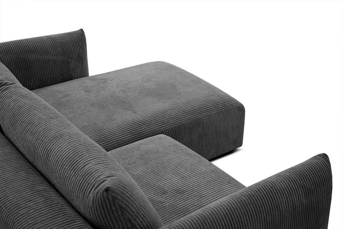 ECKSOFA TAUER 3-Sitzer, dunkelgrau - Dunkelgrau/Schwarz, Holzwerkstoff/Kunststoff (206/173cm) - Courtois Laville