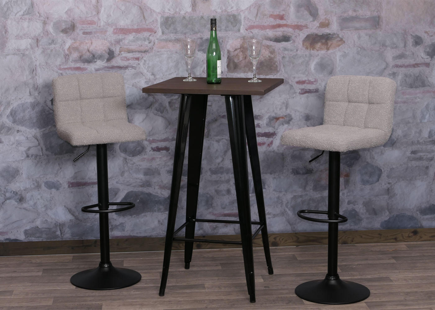 BARHOCKER Hellgrau 2er-Set - Hellgrau, Textil (38/107/41cm) - MCW