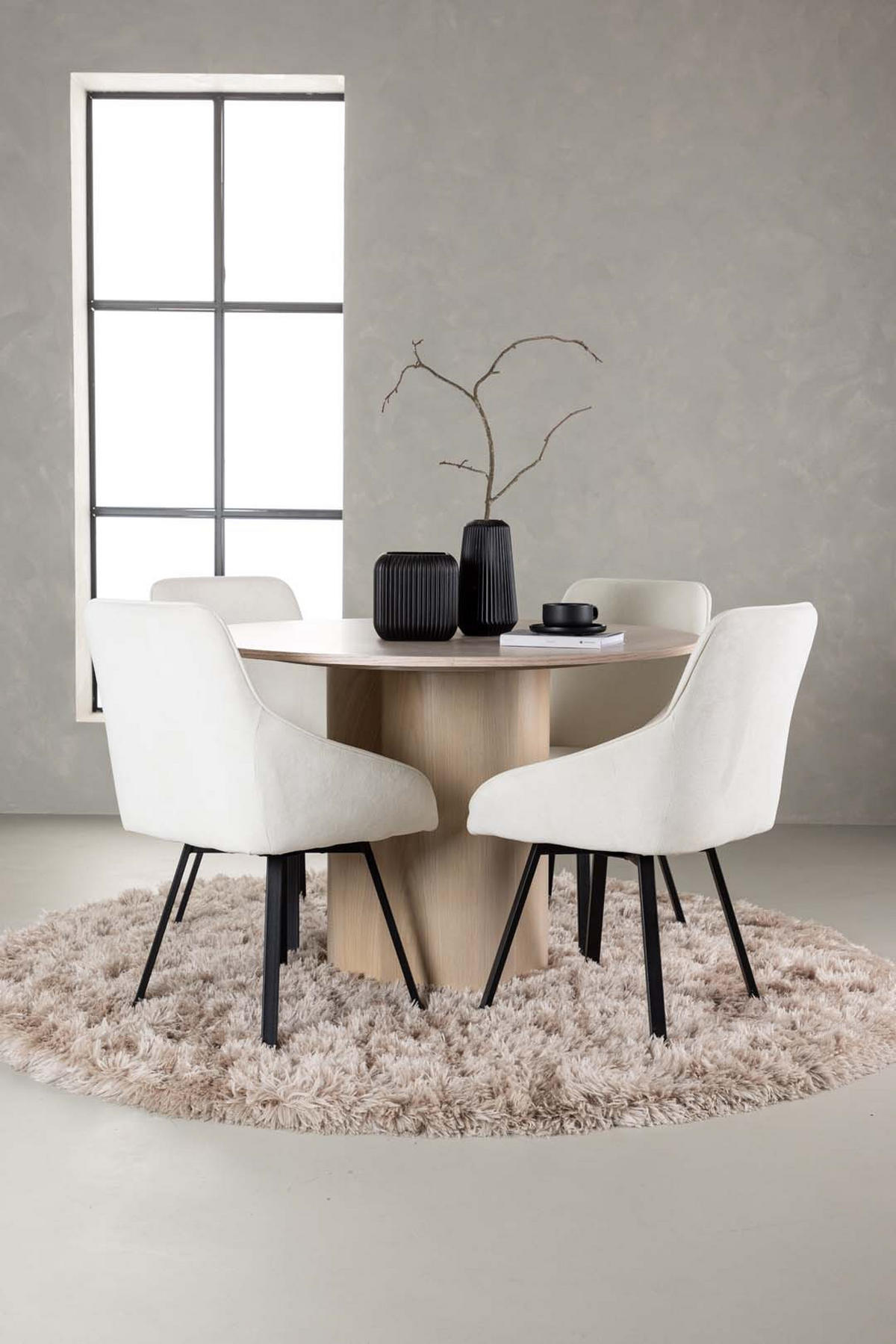 TISCHGRUPPE Whitewash - Weiß, Holzwerkstoff (110/75/110cm) - ebuy24