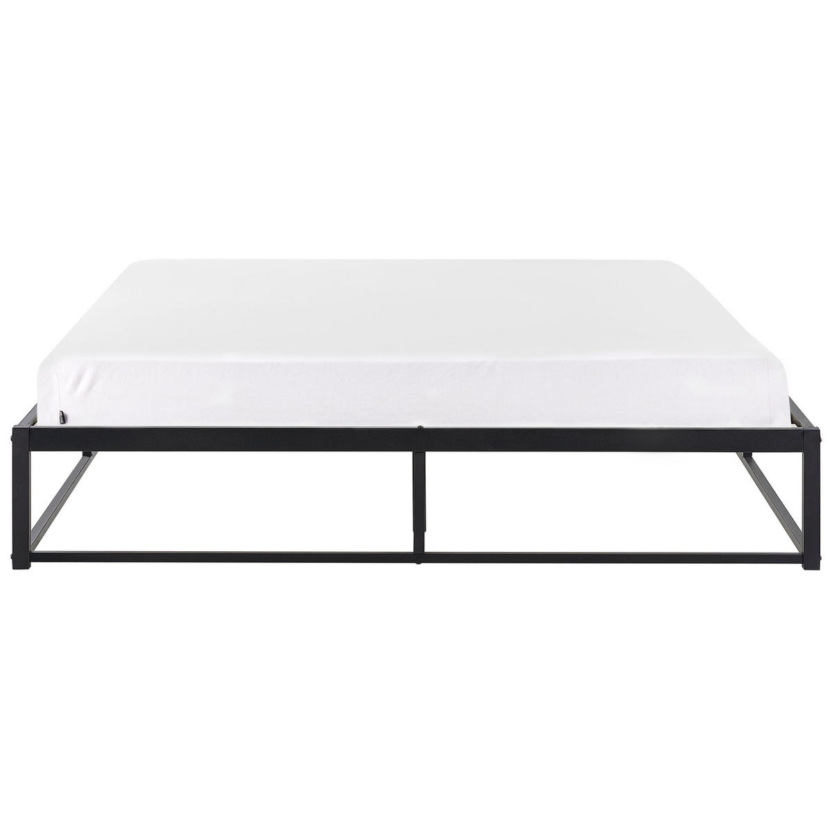 BETT mit Lattenrost 160x200 cm Schwarz Viry - Schwarz, Metall (160/200cm) - Beliani