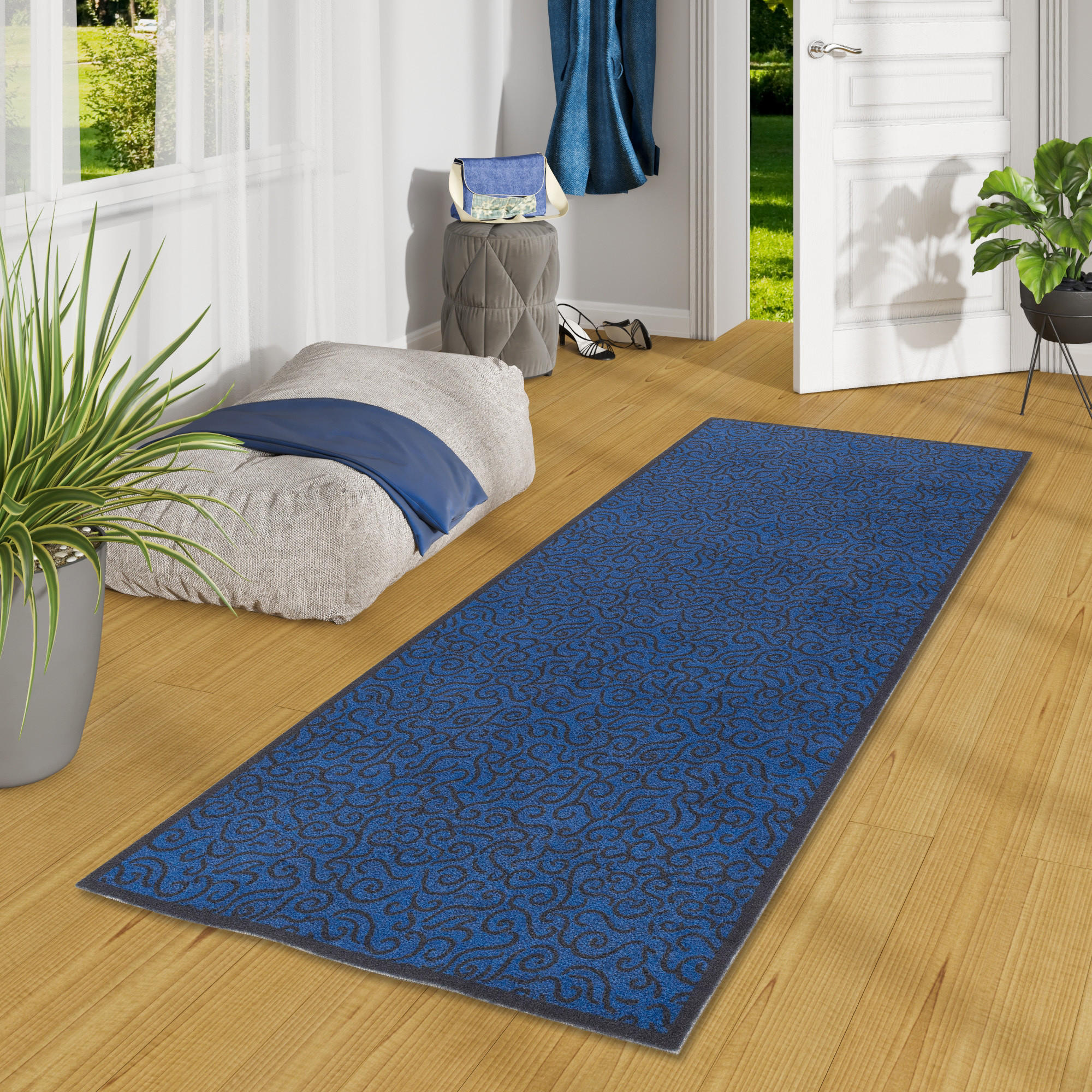 LÄUFER KÜCHENLÄUFER TEPPICH SUPERCLEAN - Blau, Textil (45/145cm) - Pergamon