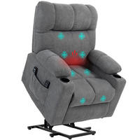 MASSAGESESSEL DE-06364 elektrisch, Wärme, 135° neigbar Grau - Grau, Textil/Metall (95/109/91cm) - ComfortXL