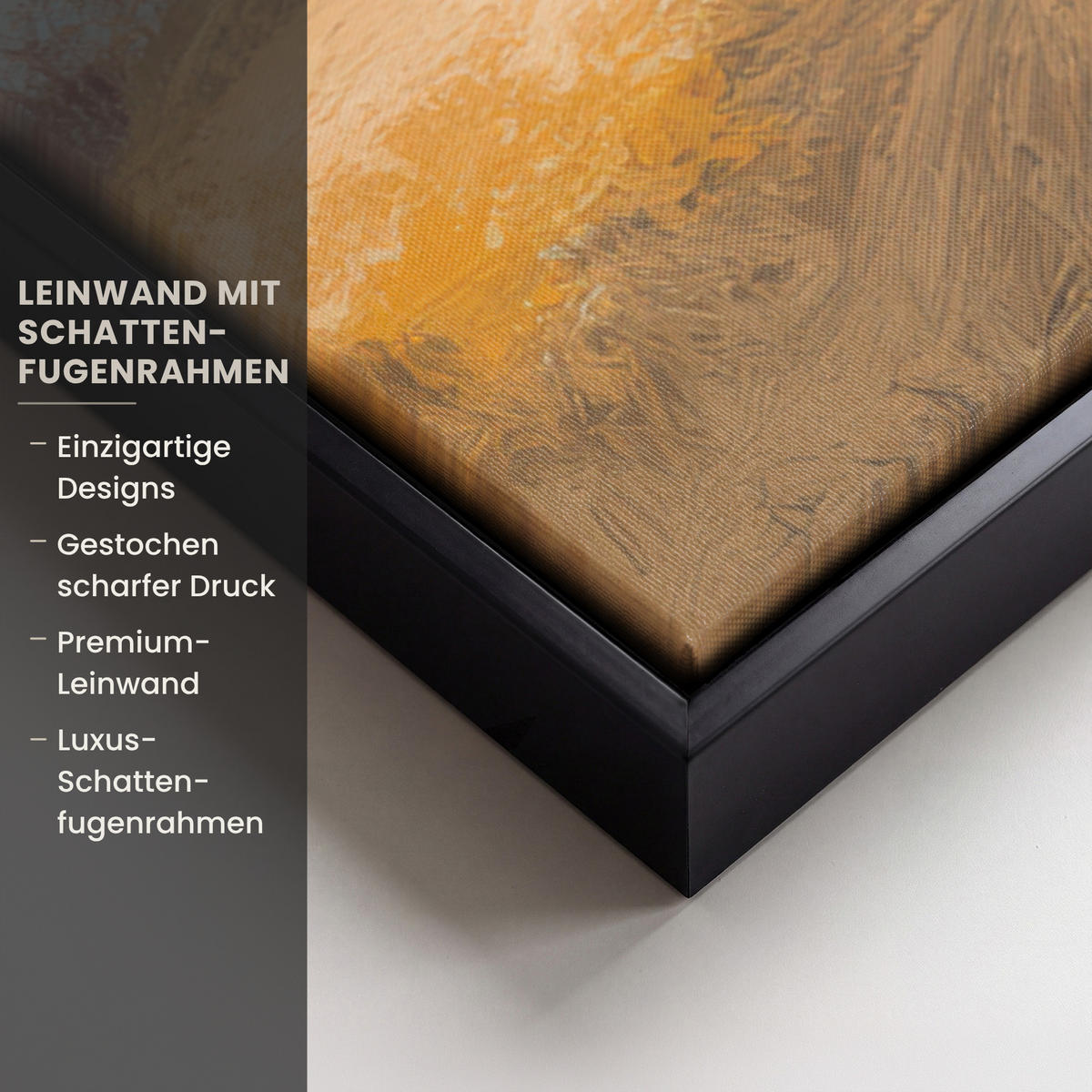 LEINWAND Bilder mit Rahmen - Hügel - Abstrakt - Christentum - Kreuz - 90x90 - Hellgrau, Textil (90/90cm) - MuchoWow