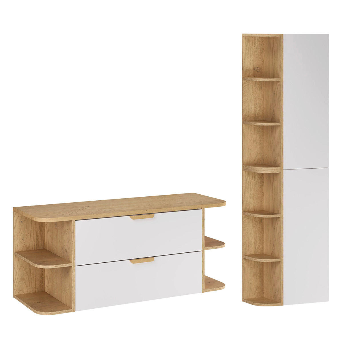 SKŘÍŇKA POD UMYVADLO 120.4cm Oria 2er-Set Bílá - bílá, kompozitní dřevo (120.4/50/45.8cm) - Petits-meubles