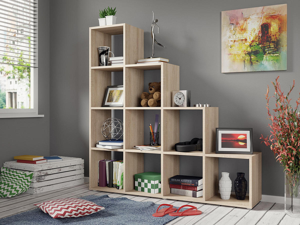 STANDREGAL Trio 013 - Sonoma Eiche, Holzwerkstoff (139/142/33cm) - MIRJAN24