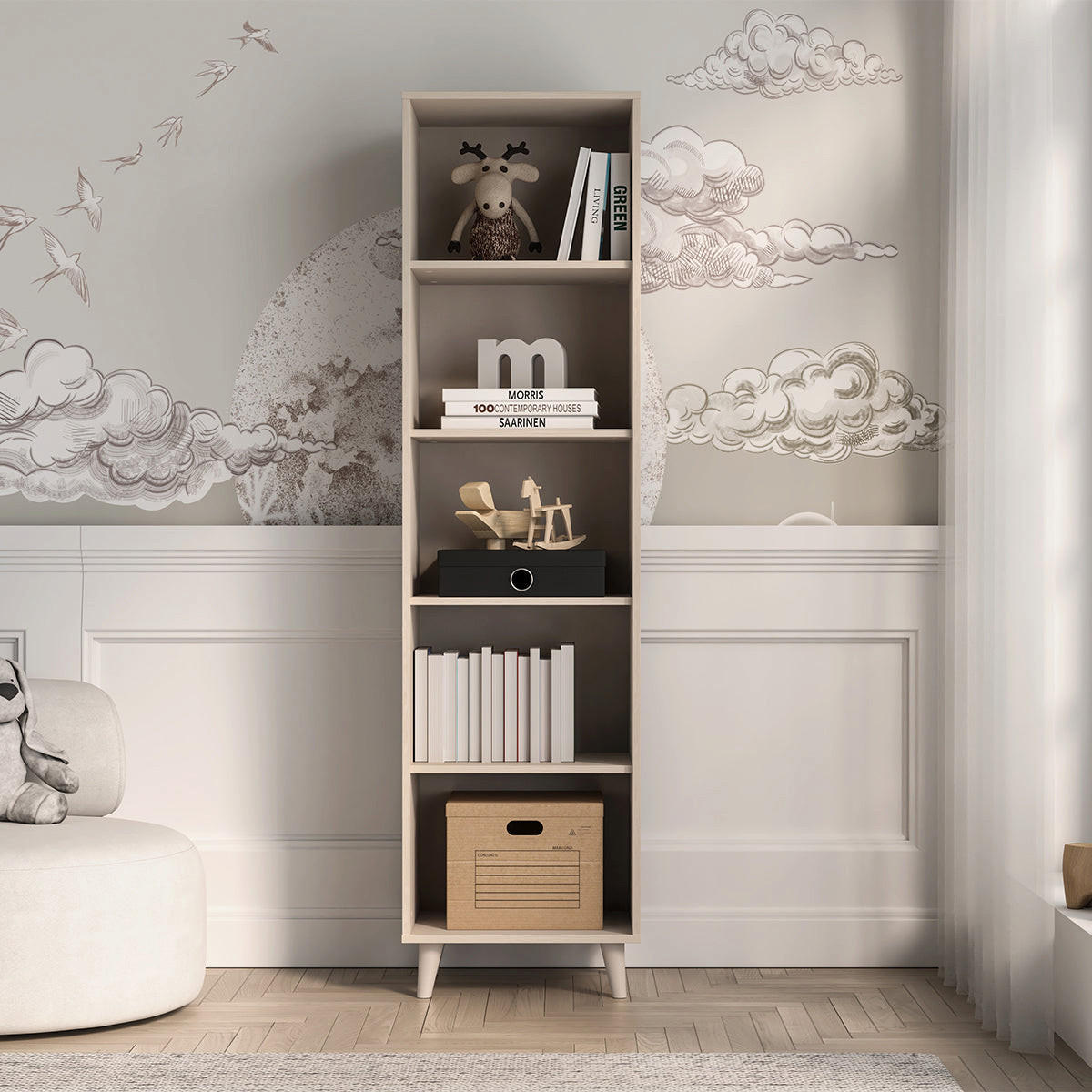 BÜCHERREGAL Alycia Beige - Holzeffekt - Braun, Holz (50/190/40cm) - Petits-meubles
