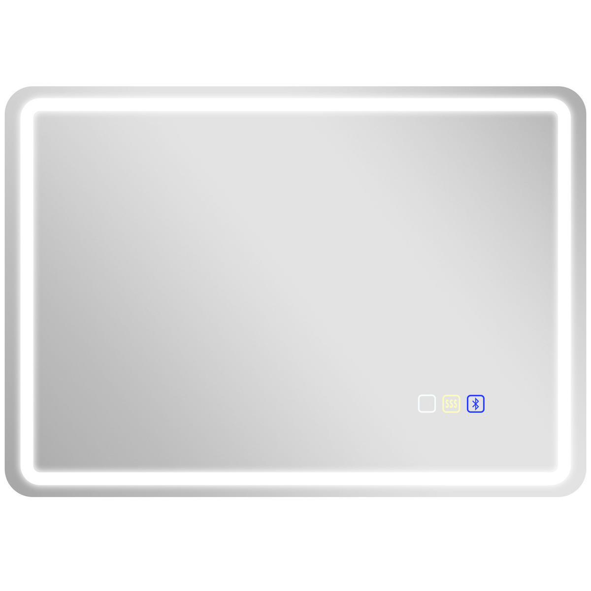 BADSPIEGEL mit Beleuchtung 50x70 cm, Silber - Silberfarben, Glas (70/3.5/50cm) - HOMCOM