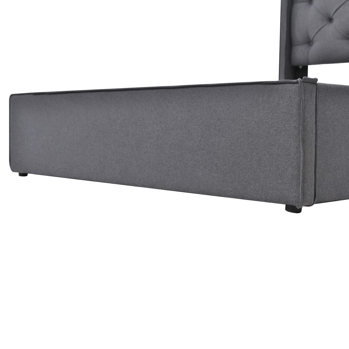 POLSTERBETT 90/200 cm Grau aus Baumwolle mit Stauraum - Grau, Textil (90/200cm) - OKMYHOME