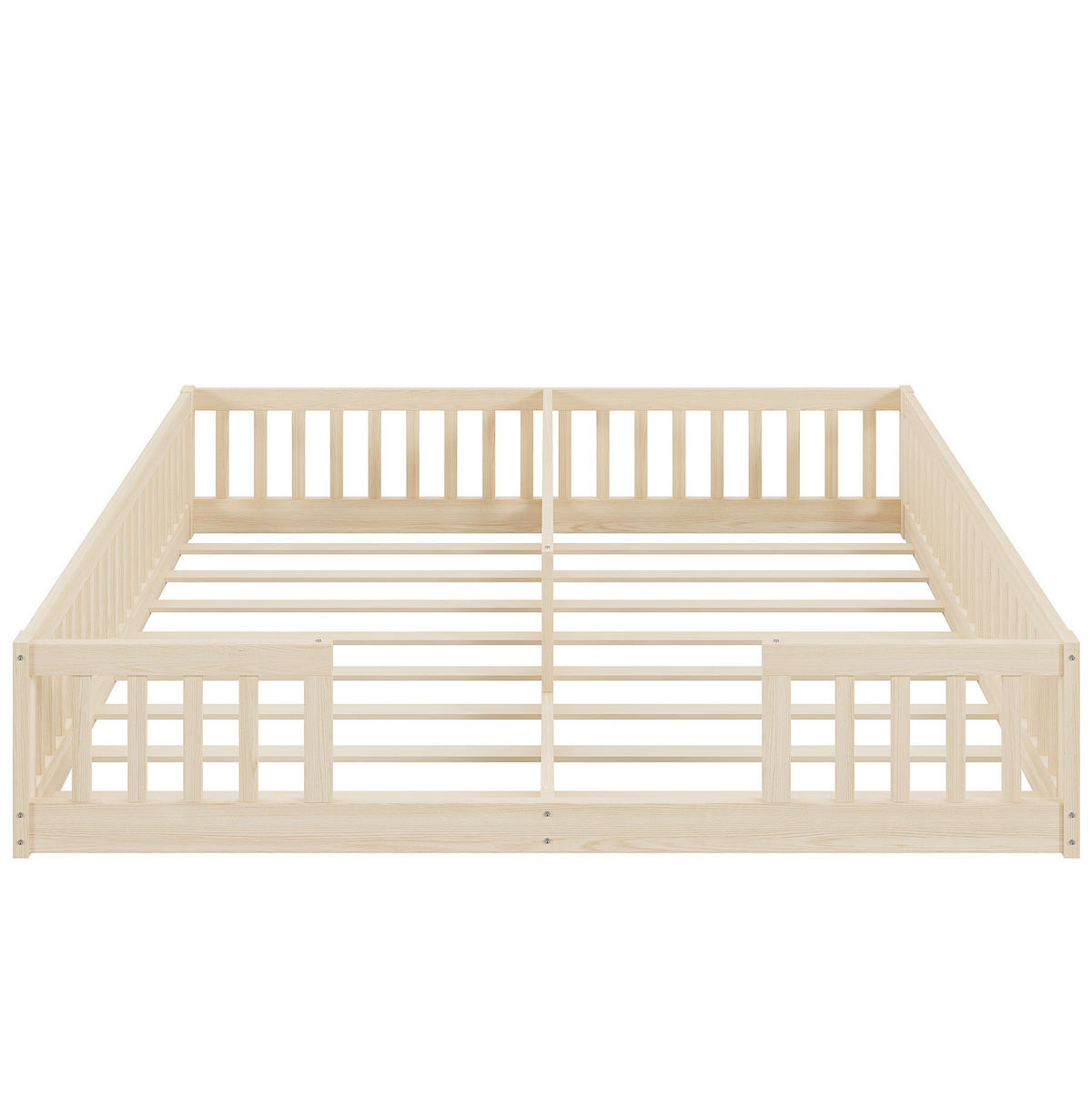 KINDERBETT 90/200 cm mit Sicherheitsgitter, Lattenrost und Doppelliege aus Kiefernholz, Natur - Naturfarben, Holz (90/200cm) - Redom