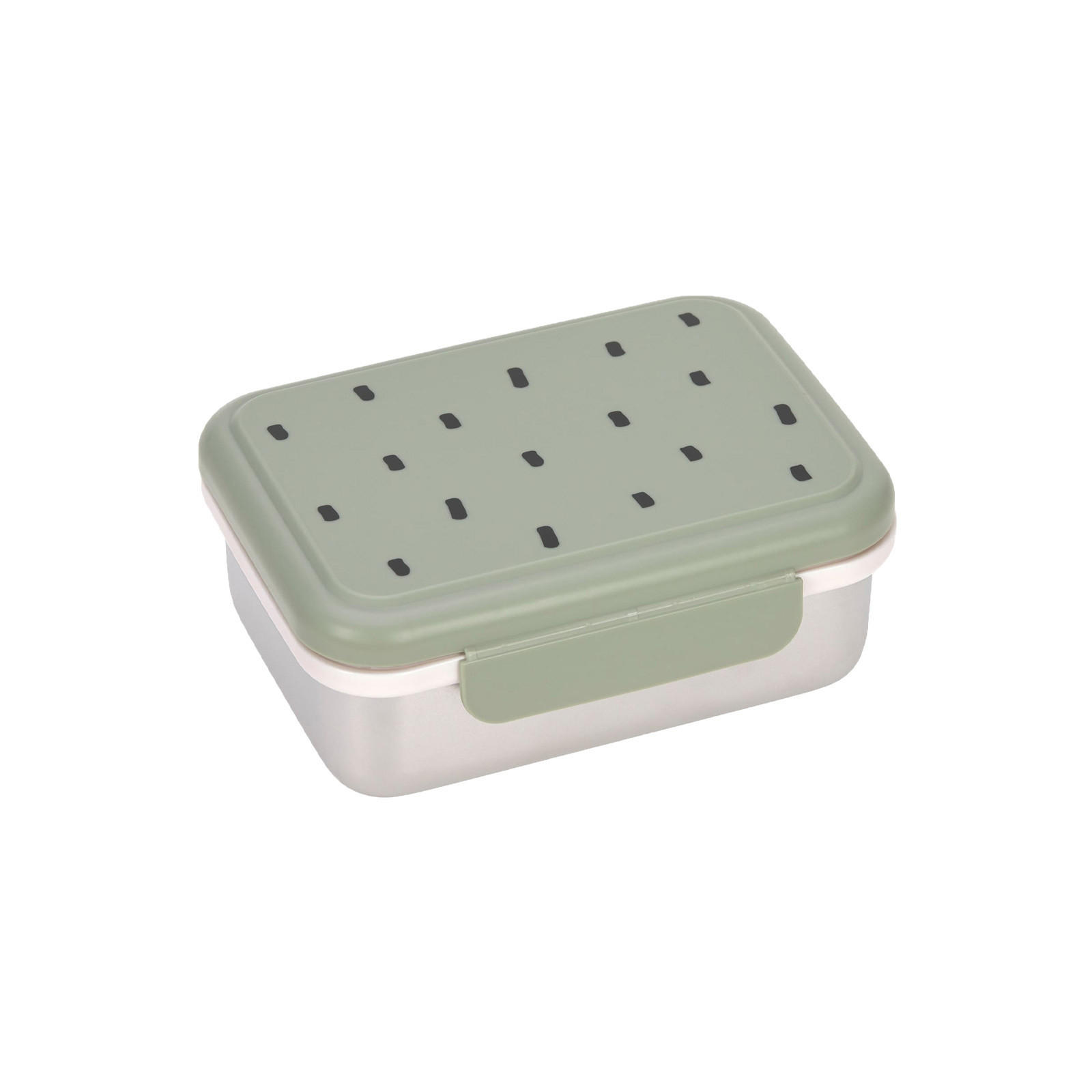 EDELSTAHL LUNCHBOX Happy Prints Oliv 17,3 x 13,3 x 6,9 cm - Grün, Metall (13.3/6.9/17.3cm) - Lässig