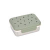 EDELSTAHL LUNCHBOX Happy Prints Oliv 17,3 x 13,3 x 6,9 cm - Grün, Metall (13.3/6.9/17.3cm) - Lässig